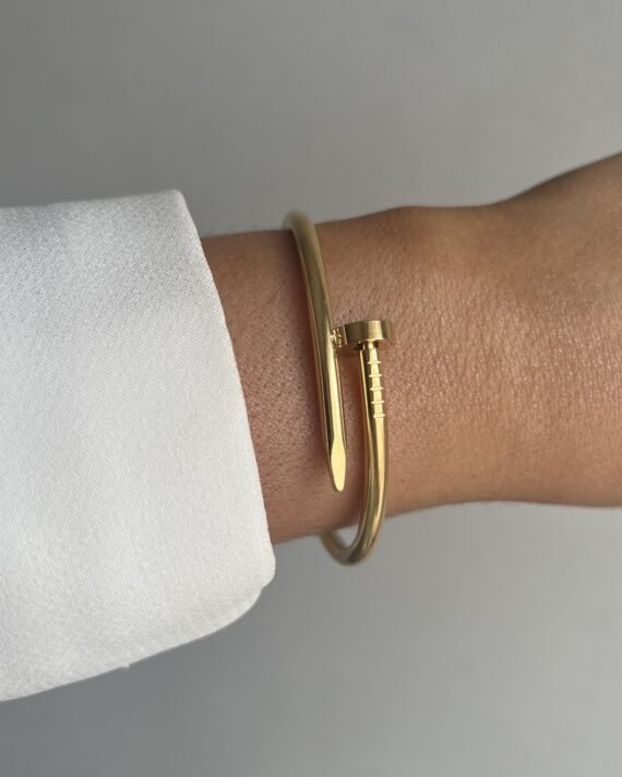 Bracelete prego sem brilhantes dourada