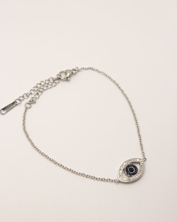 Pulseira olho turco em prateado
