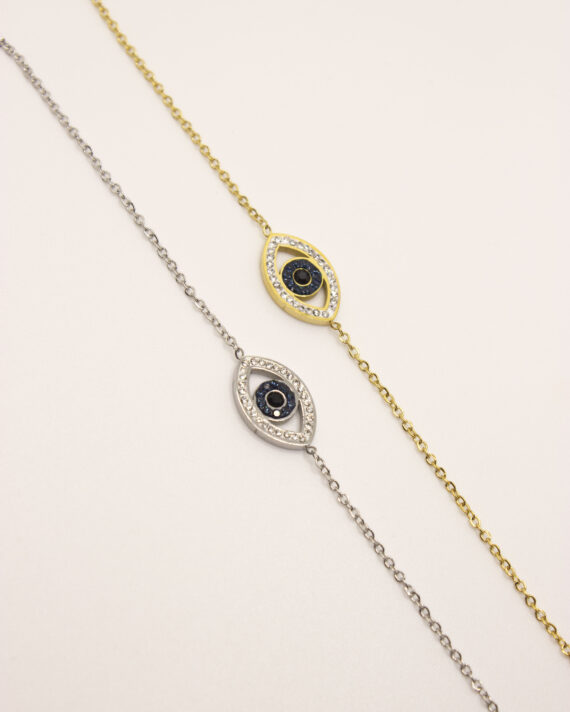 Pulseira olho turco em dourado