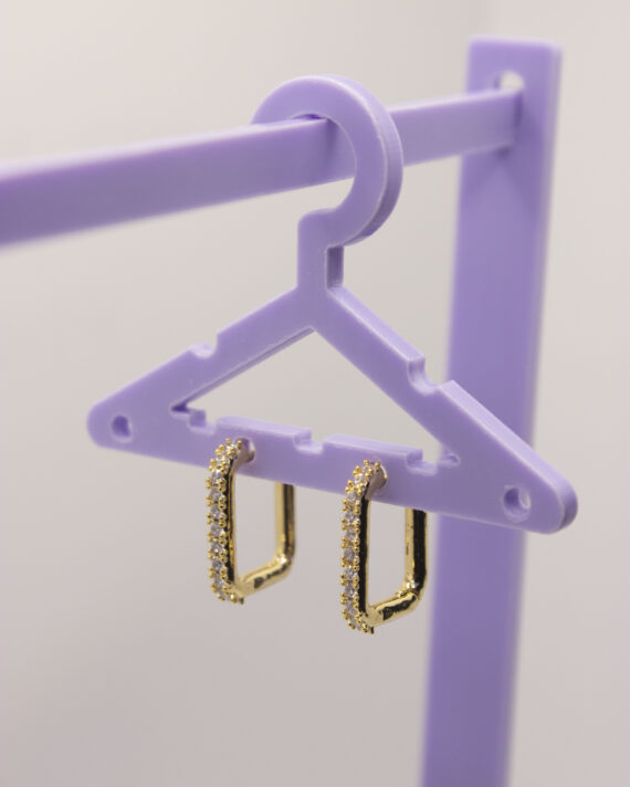 Argolas quadradas em dourado