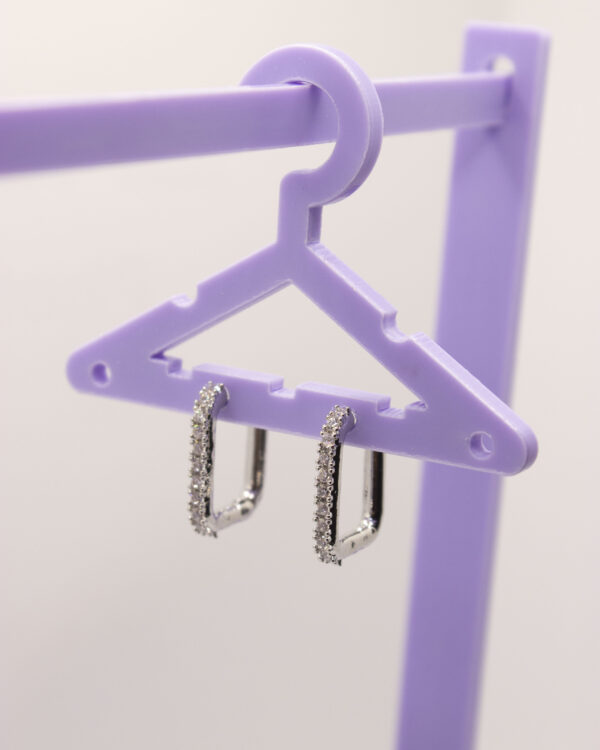 Argolas quadradas em prateado