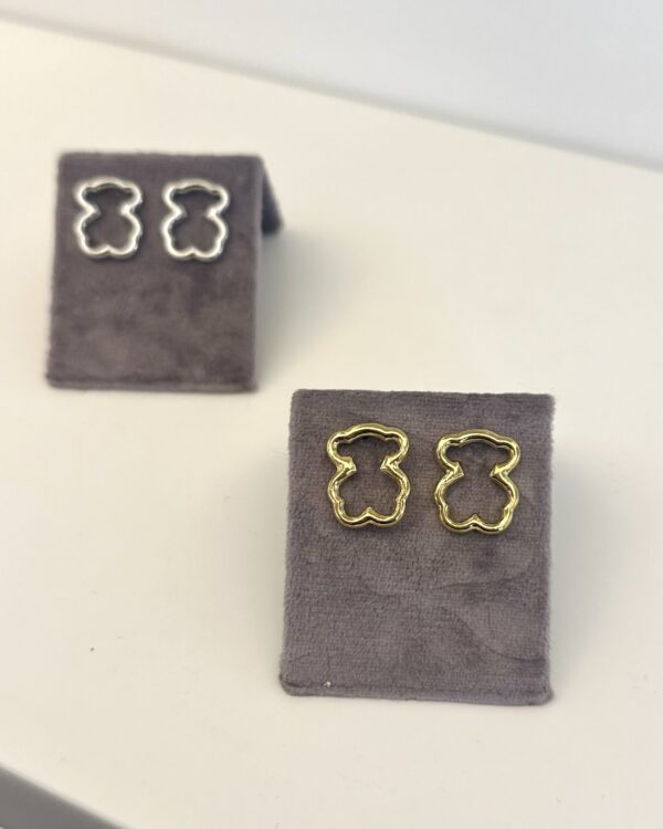 Brincos urso em dourado