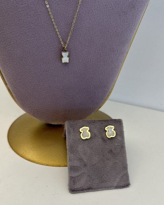 Brincos mini urso em dourado