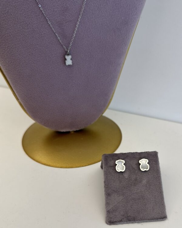 Brincos mini urso em prateado