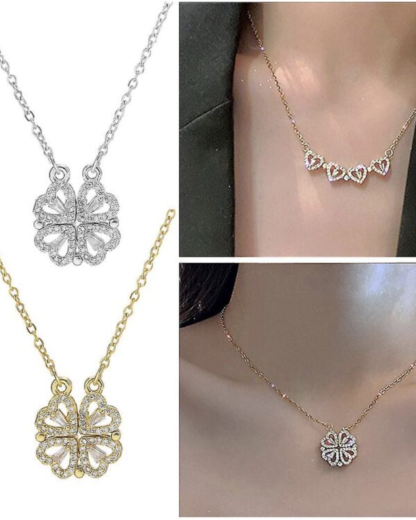 Colar magnético trevo 2 em 1