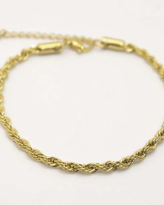 Pulseira malha entrelaçada fina