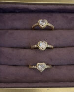 Anel formato coração ajustável