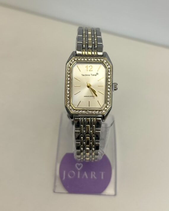 Relógio minimalista prata com dourado