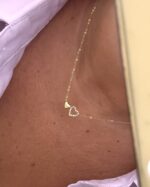 Colar dois corações em dourado