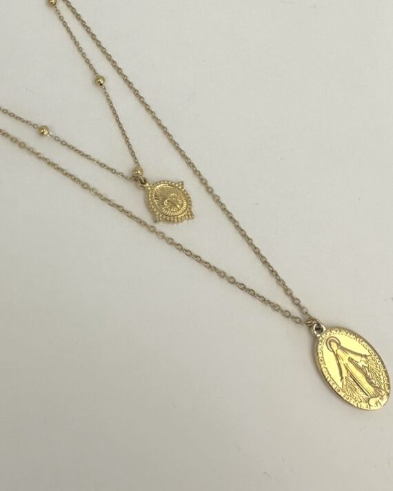 Colar medalhas duplo