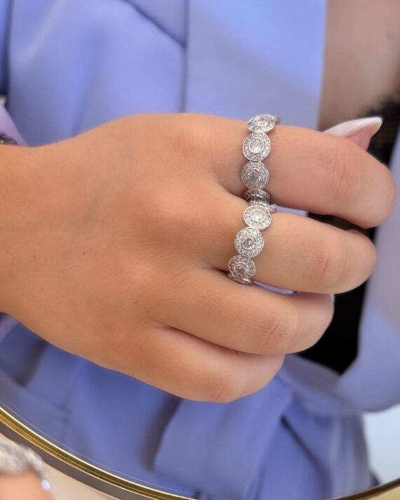 Anel inspiração em dourado e prateado